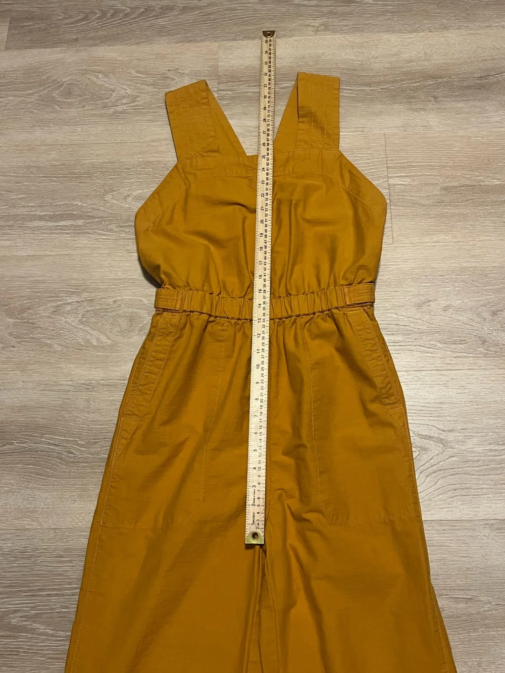 Everlane The Fatigue Apron Jumpsuit Amber Gold Organic Cotton Linen Blend Size 4